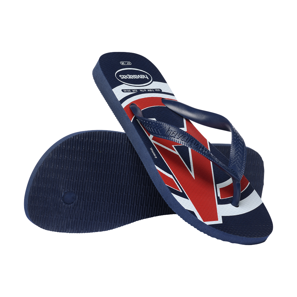Havaianas Top Marvel Logomania Navy Blue/Navy Blue/Navy Blue Flip Flops Pair Shot