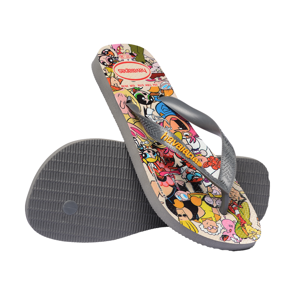 Havaianas Top Warner Classics Steel Gray Flip Flops Pair Shot