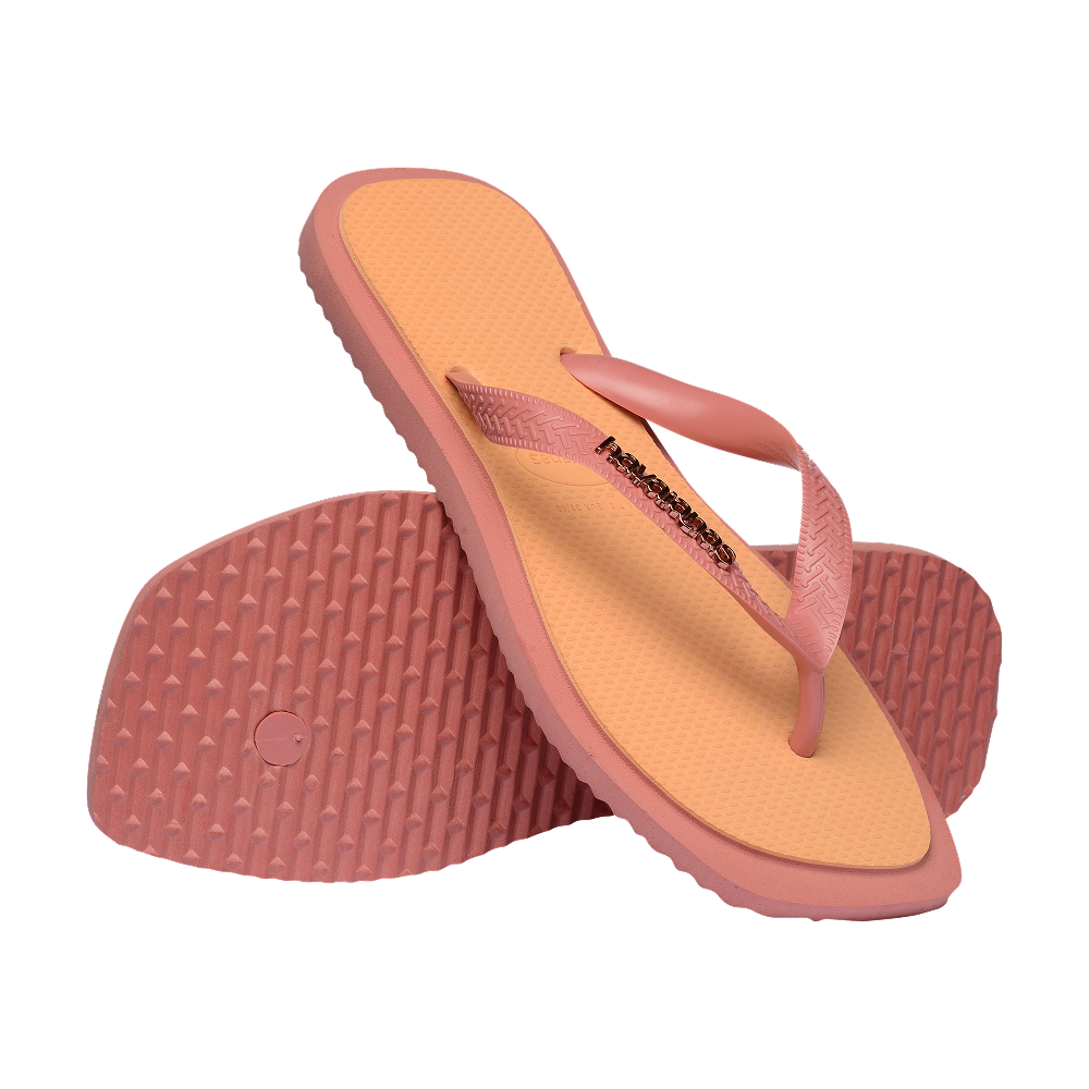 Havaianas Top Square Fusion Canyon Clay/Peach Flip Flops Pair Shot