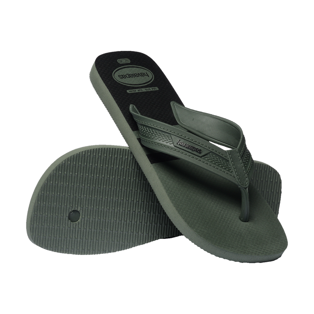 Havaianas City Basic Flip Flops Green Olive/Green Olive/Black Flip Flops Pair Shot