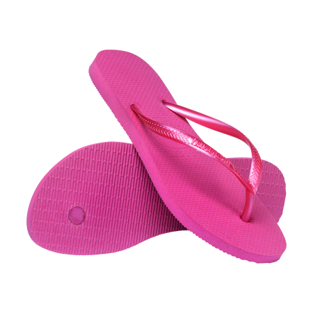 Havaianas Slim Rose Gum/Rose Gum Metalico Flip Flops Pair Shot