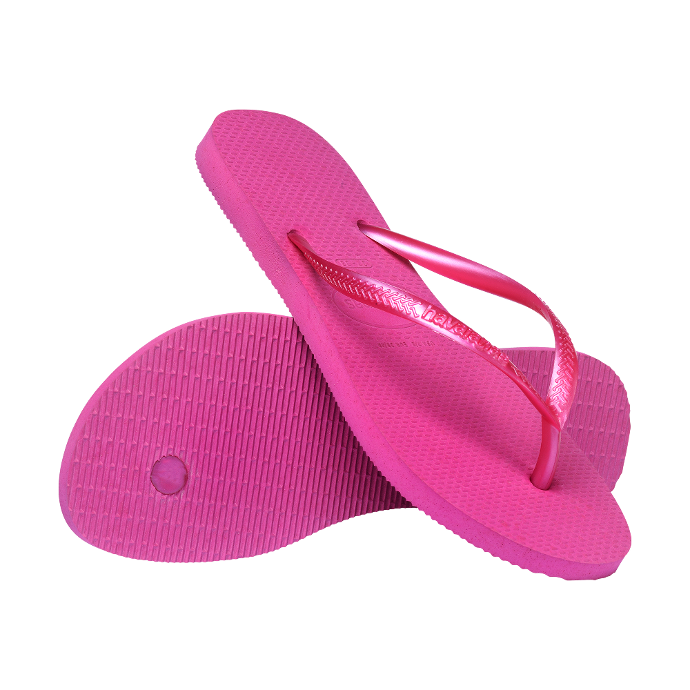 Havaianas Slim Rose Gum/Rose Gum Metalico Flip Flops Pair Shot