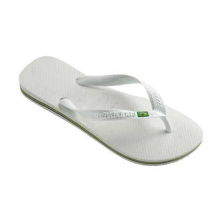 Havaianas Brasil Flip Flops White Flip Flops Side View