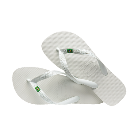 Havaianas Brasil Flip Flops White Flip Flops Pair Shot