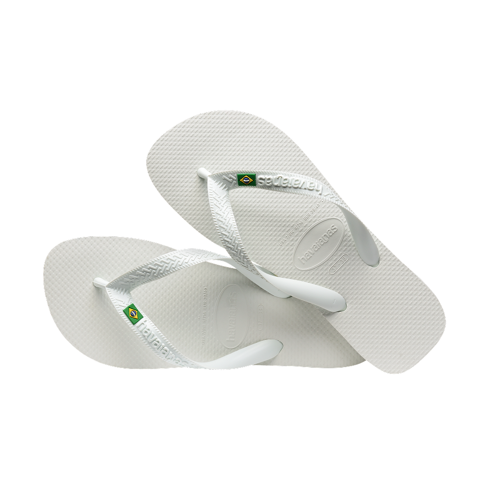 Havaianas Brasil Flip Flops White Flip Flops Pair Shot