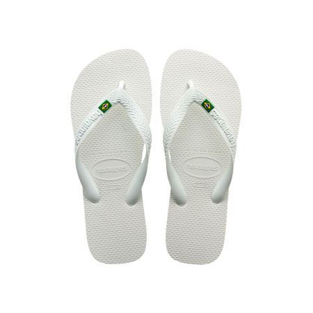 Havaianas Brasil Flip Flops White Flip Flops Front View