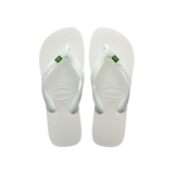 Havaianas Brasil Flip Flops White Flip Flops Front View