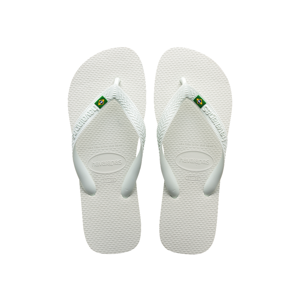Havaianas Brasil Flip Flops White Flip Flops Front View