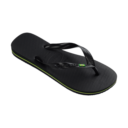 Havaianas Brasil Flip Flops Black Flip Flops Side View