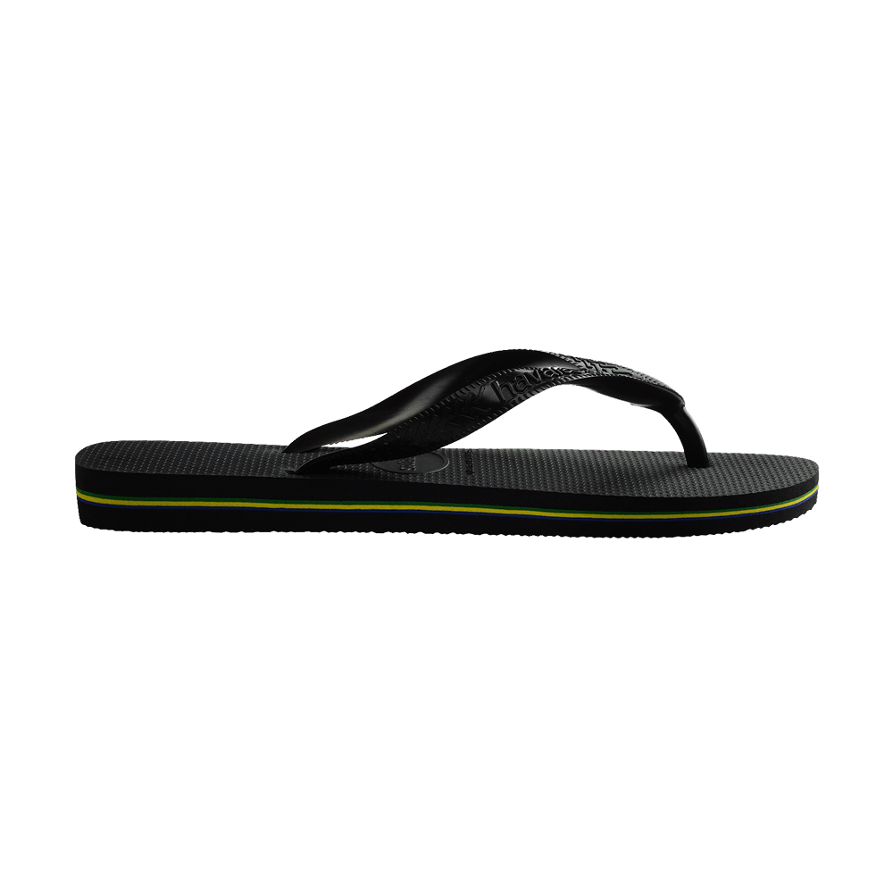Havaianas Brasil Flip Flops Black Flip Flops Detail View