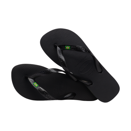 Havaianas Brasil Flip Flops Black Flip Flops Pair Shot