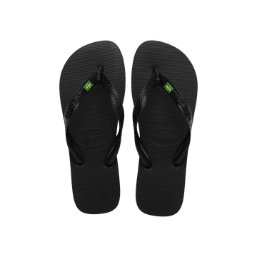 Havaianas Brasil Flip Flops Black Flip Flops Front View