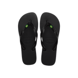 Havaianas Brasil Flip Flops Black Flip Flops Front View