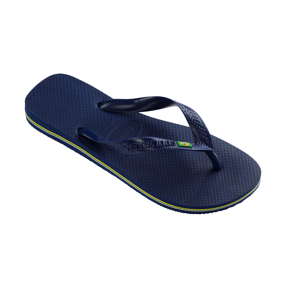 Havaianas Brasil Flip Flops Navy Blue Flip Flops Side View