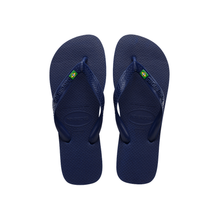 Havaianas Brasil Flip Flops Navy Blue Flip Flops Front View