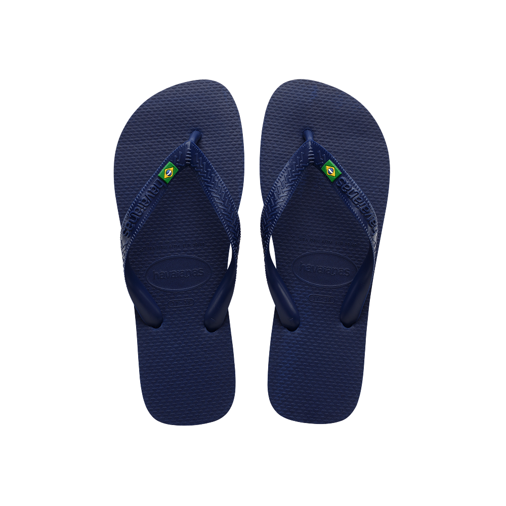 Havaianas Brasil Flip Flops Navy Blue Flip Flops Front View