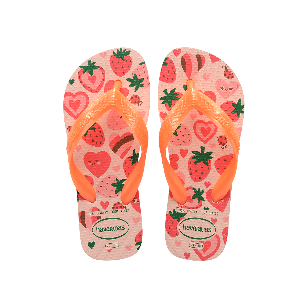 Havaianas Kids Flores Pink/Confete Flip Flops Front View
