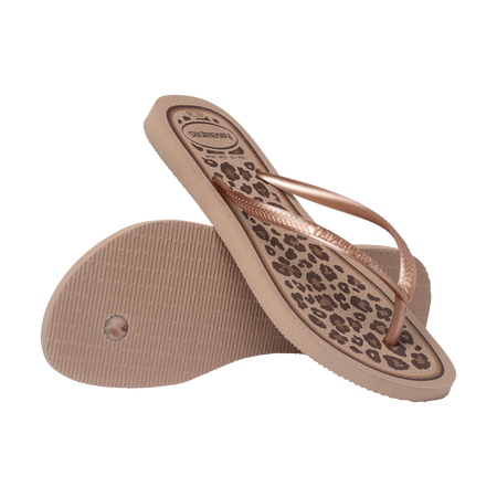 Havaianas Slim Animals Rose Gold/Rose Gold Flip Flops Pair Shot