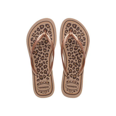 Havaianas Slim Animals Rose Gold/Rose Gold Flip Flops Front View