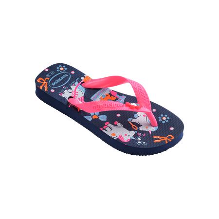 Havaianas Kids Fantasy Navy Blue/Pink Flip Flops Side View