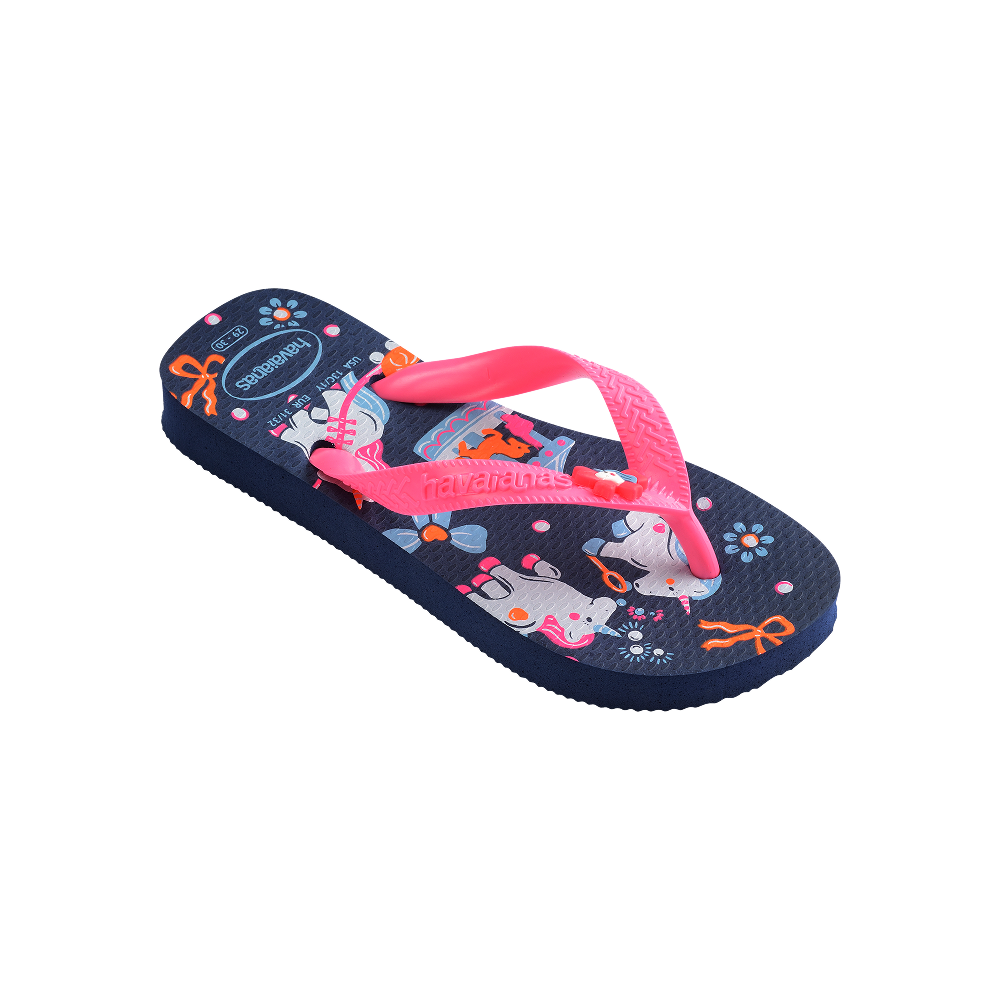 Havaianas Kids Fantasy Navy Blue/Pink Flip Flops Side View