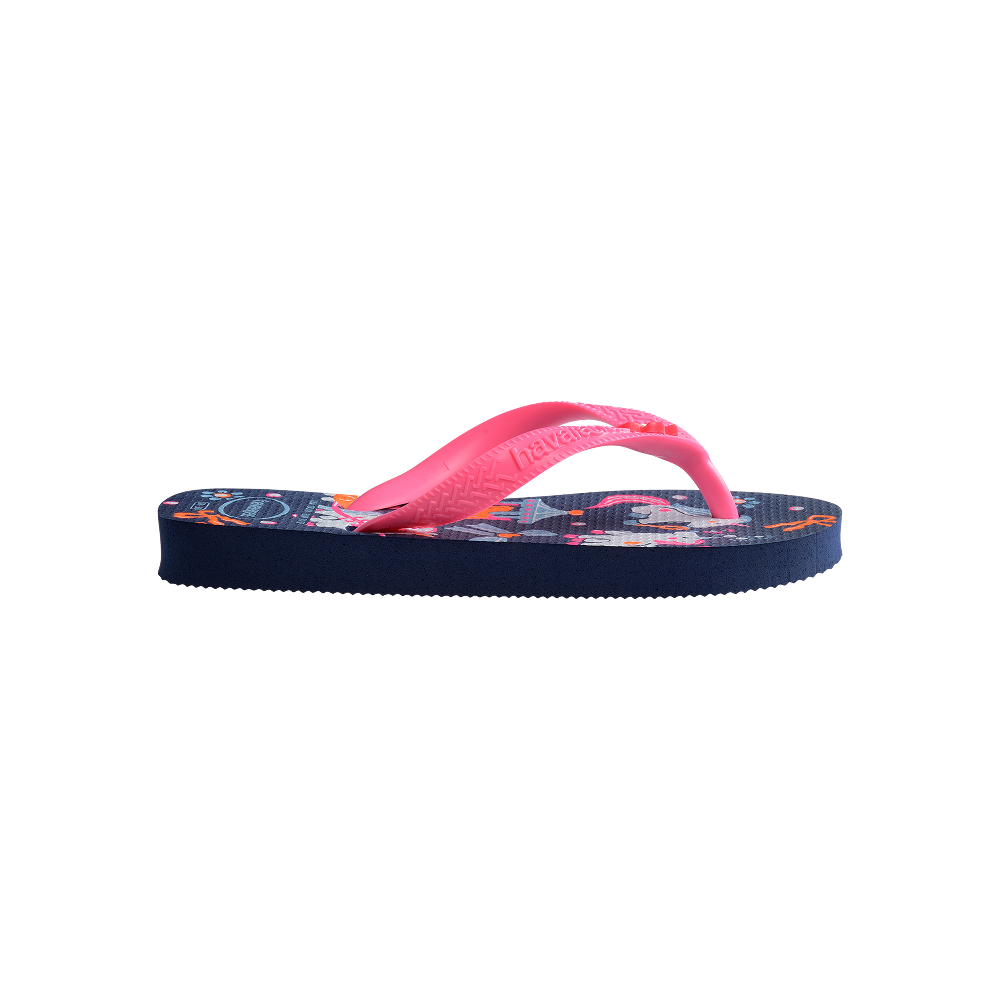 Havaianas Kids Fantasy Navy Blue/Pink Flip Flops Detail View