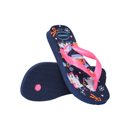 Havaianas Kids Fantasy Navy Blue/Pink Flip Flops Pair Shot