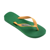 Havaianas Brasil Logo Green/Yellow Flip Flops Side View