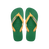 Havaianas Brasil Logo Green/Yellow Flip Flops Front View