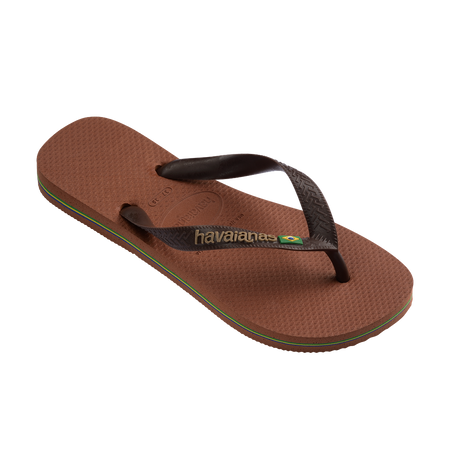 Havaianas Brasil Logo Rust/Coffee Flip Flops Side View