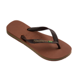 Havaianas Brasil Logo Rust/Coffee Flip Flops Side View