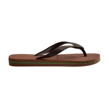 Havaianas Brasil Logo Rust/Coffee Flip Flops Detail View