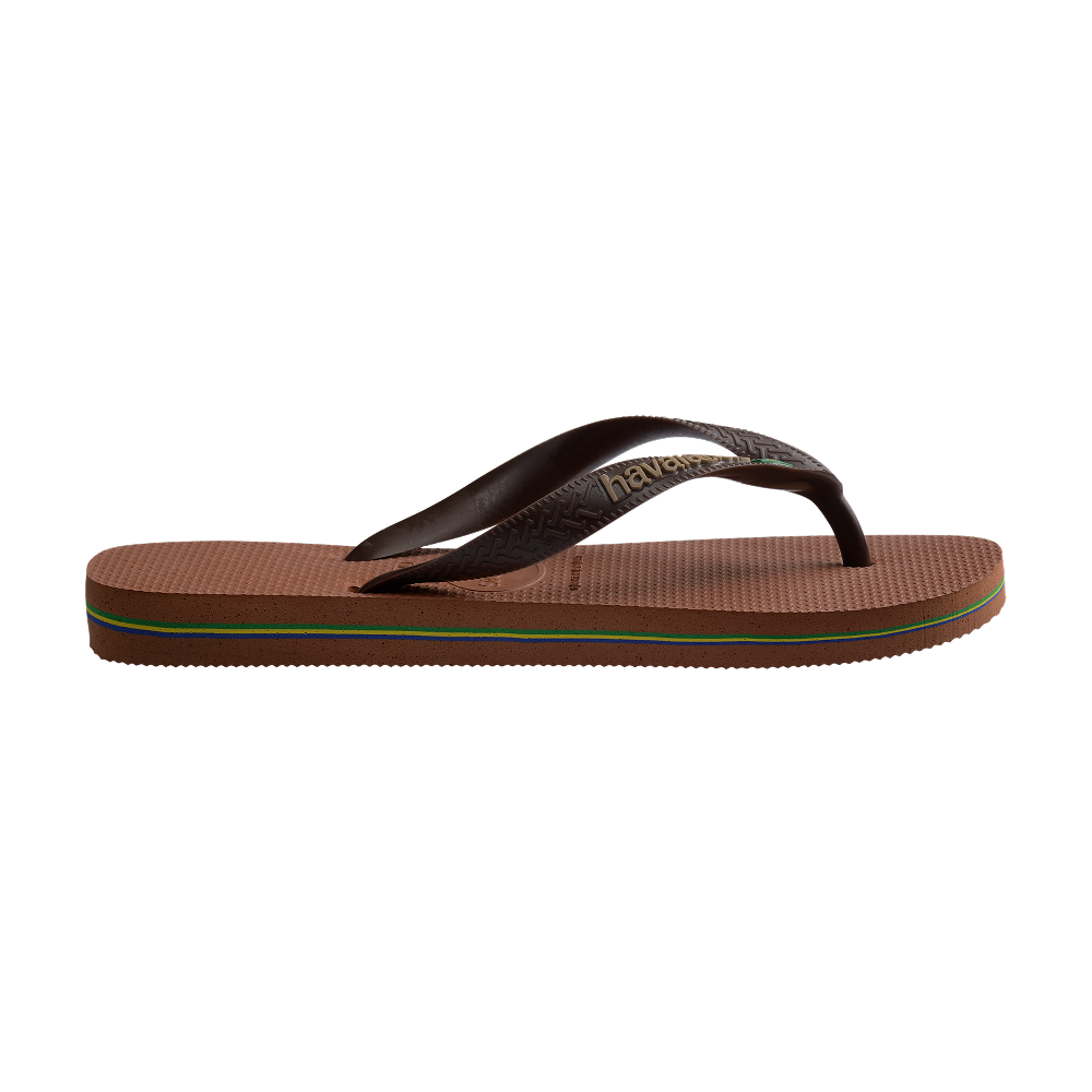 Havaianas Brasil Logo Rust/Coffee Flip Flops Detail View