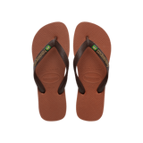 Havaianas Brasil Logo Rust/Coffee Flip Flops Front View