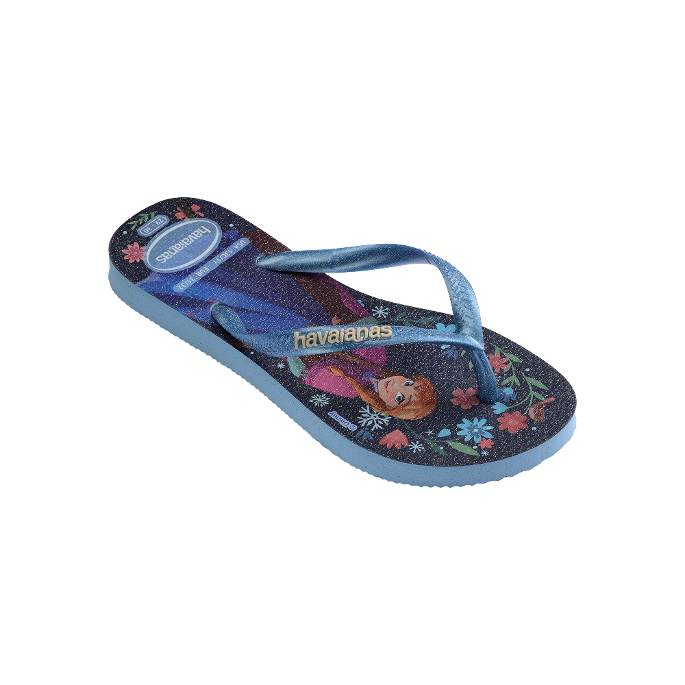 Havaianas Kids Slim Princess Azul/Azul Lavanda Flip Flops Side View