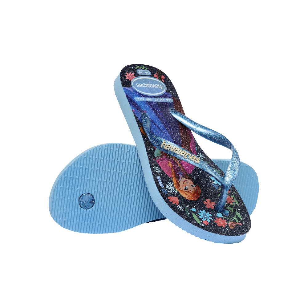 Havaianas Kids Slim Princess Azul/Azul Lavanda Flip Flops Pair Shot