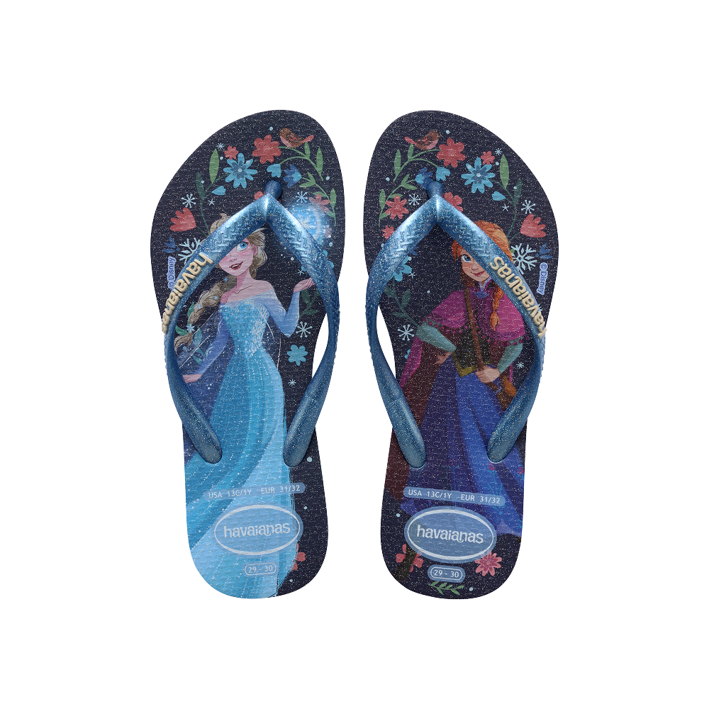 Havaianas Kids Slim Princess Azul/Azul Lavanda Flip Flops Front View