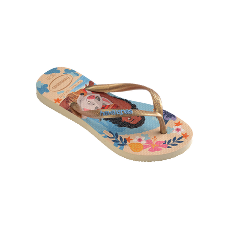 Havaianas Kids Slim Princess Beige Straw/Beige Straw Flip Flops Side View