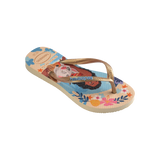 Havaianas Kids Slim Princess Beige Straw/Beige Straw Flip Flops Side View