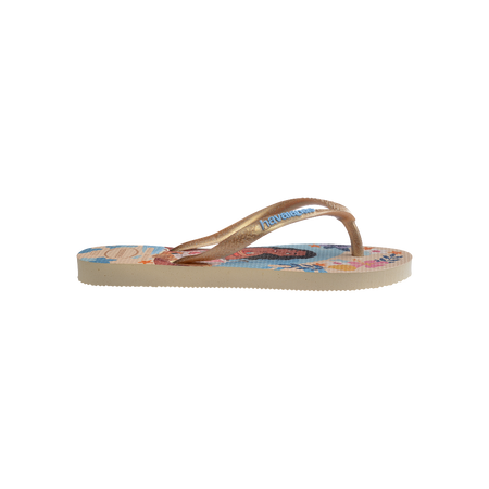 Havaianas Kids Slim Princess Beige Straw/Beige Straw Flip Flops Detail View