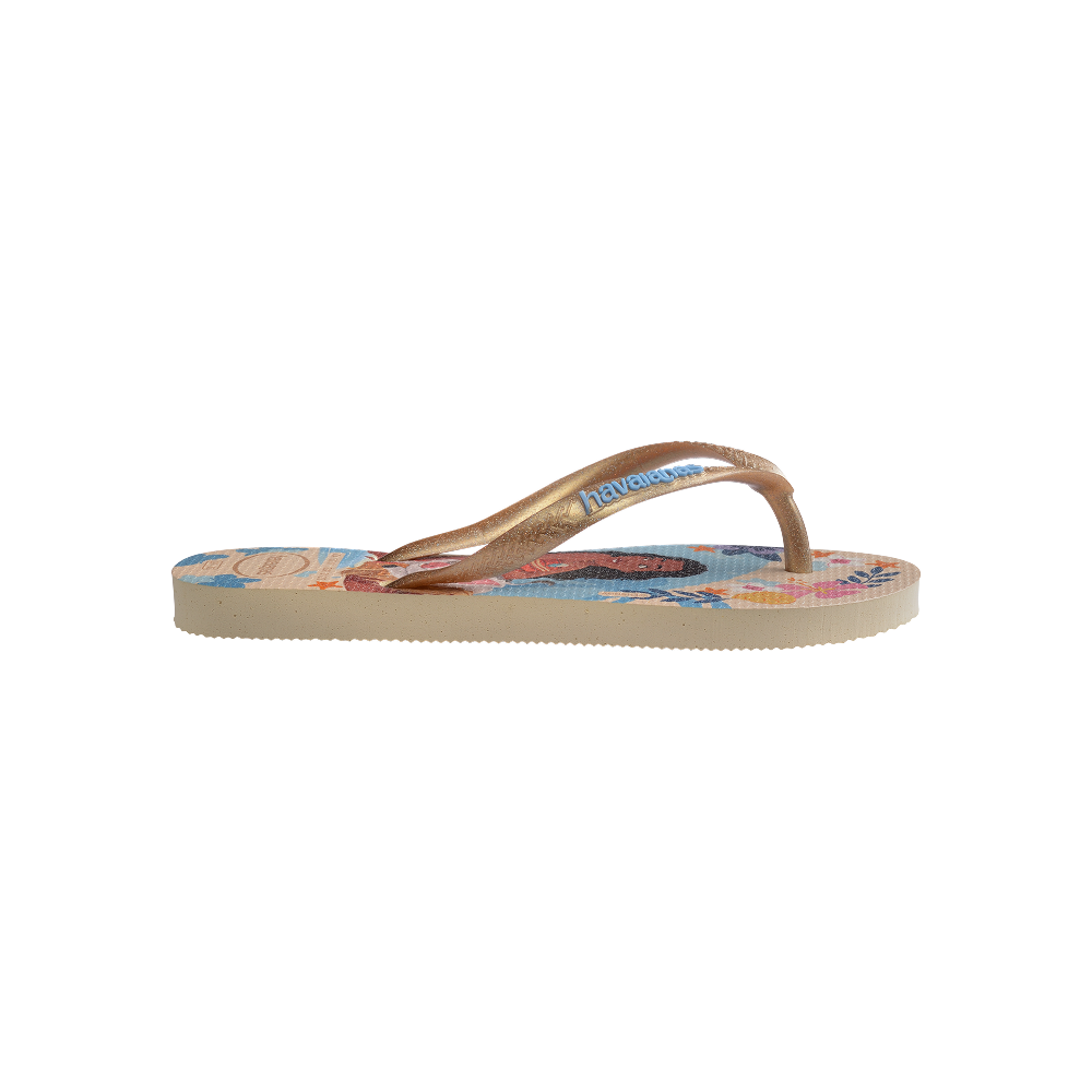 Havaianas Kids Slim Princess Beige Straw/Beige Straw Flip Flops Detail View