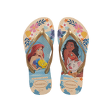 Havaianas Kids Slim Princess Beige Straw/Beige Straw Flip Flops Front View