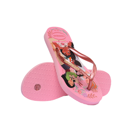 Havaianas Kids Slim Princess Pink/Pink Flip Flops Pair Shot