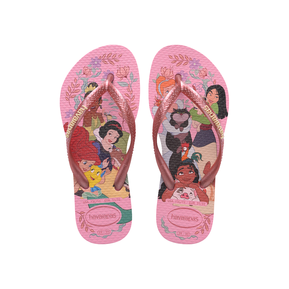 Havaianas Kids Slim Princess Pink/Pink Flip Flops Front View