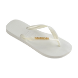Havaianas Top Logo Metallic White Flip Flops Side View