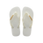 Havaianas Top Logo Metallic White Flip Flops Front View