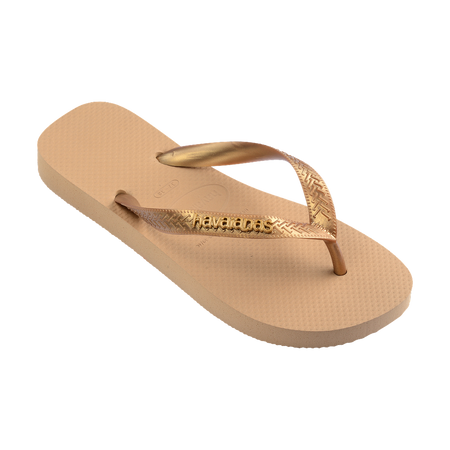 Havaianas Top Logo Metallic Golden Flip Flops Side View