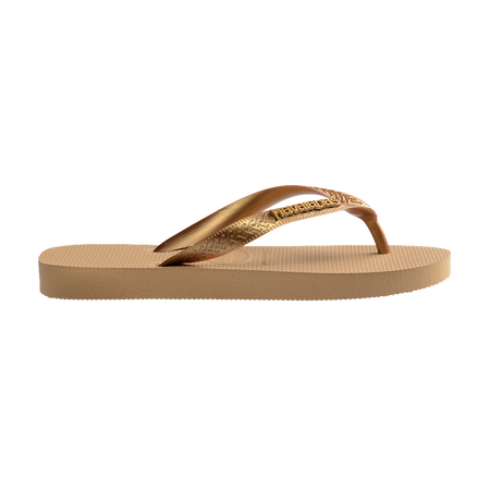 Havaianas Top Logo Metallic Golden Flip Flops Detail View