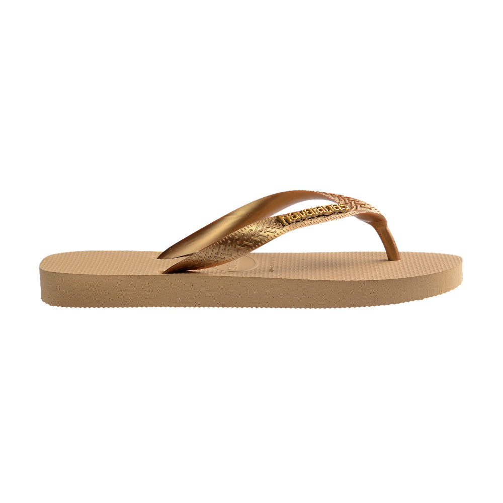 Havaianas Top Logo Metallic Golden Flip Flops Detail View