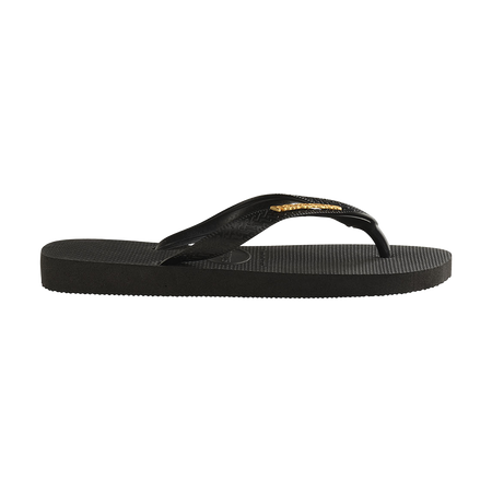 Havaianas Top Logo Metallic Black/Black Flip Flops Detail View
